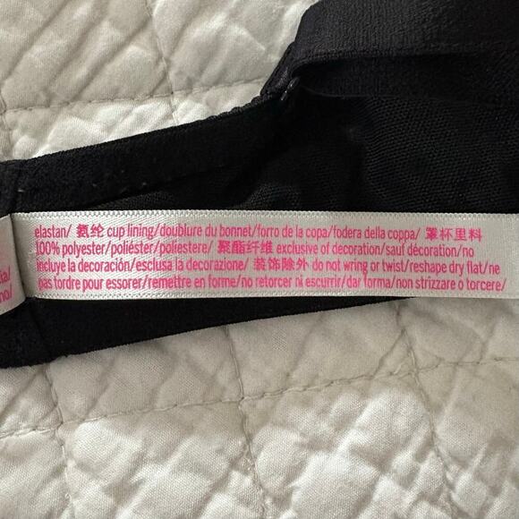 VICTORIA'S SECRET PINK Super Push-Up Bra Black Sz34D D75 Intimates Full Coverage - Picture 8 of 11